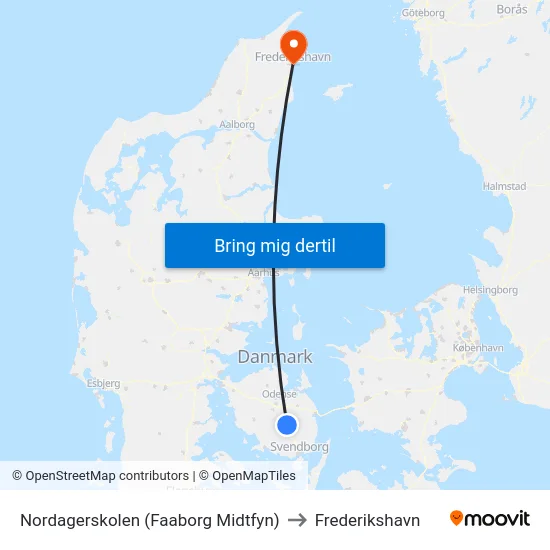 Nordagerskolen (Faaborg Midtfyn) to Frederikshavn map