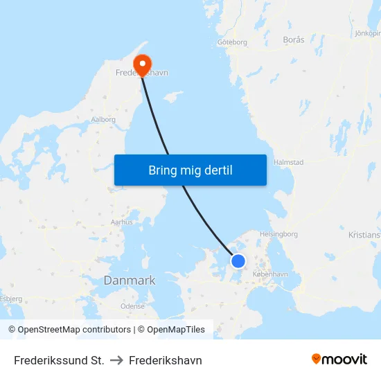 Frederikssund St. to Frederikshavn map