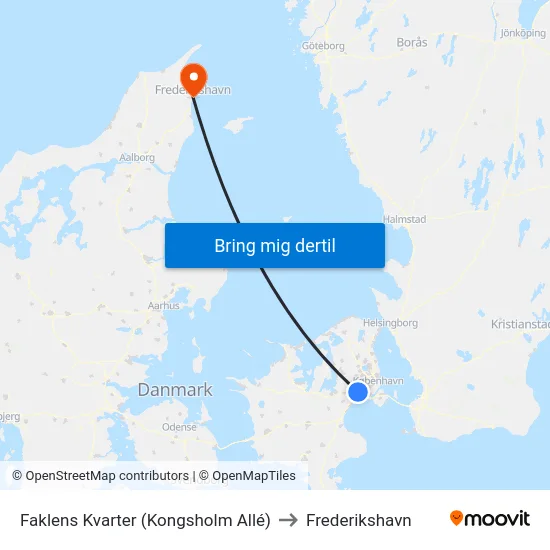Faklens Kvarter (Kongsholm Allé) to Frederikshavn map