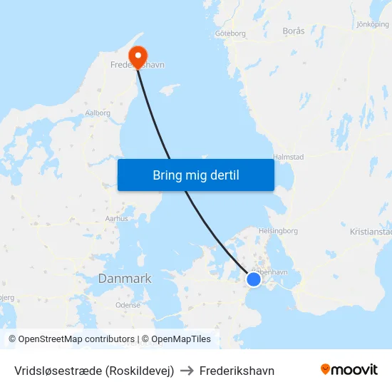 Vridsløsestræde (Roskildevej) to Frederikshavn map