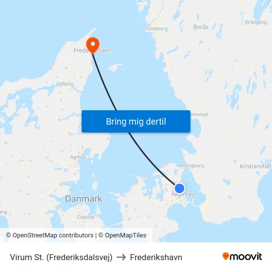 Virum St. (Frederiksdalsvej) to Frederikshavn map