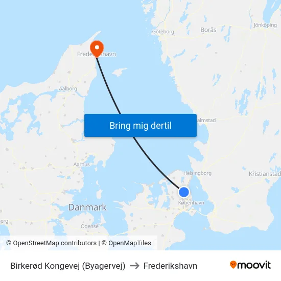 Birkerød Kongevej (Byagervej) to Frederikshavn map