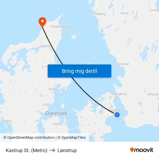 Kastrup St. (Metro) to Lønstrup map