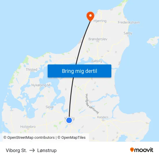 Viborg St. to Lønstrup map