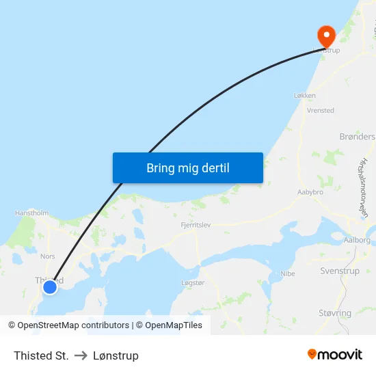 Thisted St. to Lønstrup map