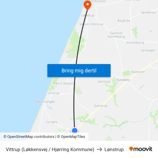 Vittrup (Løkkensvej / Hjørring Kommune) to Lønstrup map