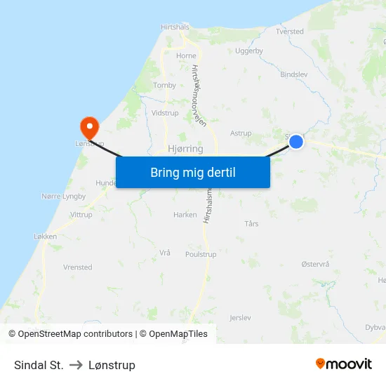 Sindal St. to Lønstrup map