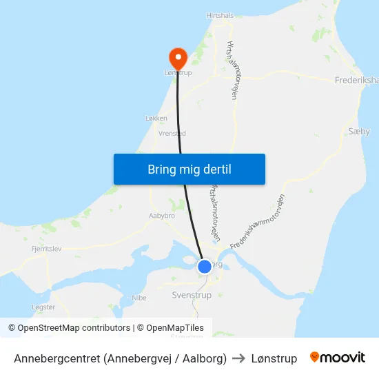 Annebergcentret (Annebergvej / Aalborg) to Lønstrup map