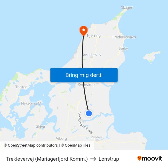 Trekløvervej (Mariagerfjord Komm.) to Lønstrup map