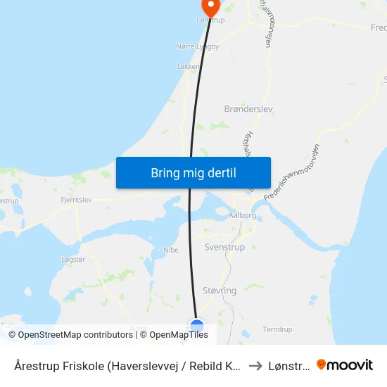 Årestrup Friskole (Haverslevvej / Rebild Komm.) to Lønstrup map