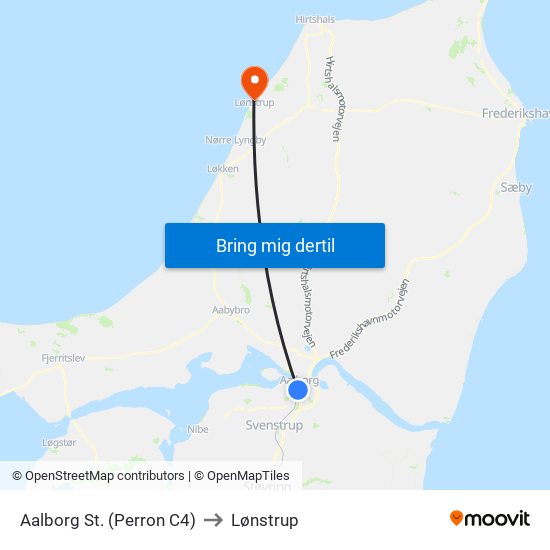 Aalborg St. (Perron C4) to Lønstrup map