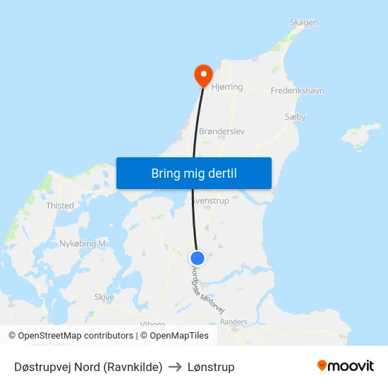 Døstrupvej Nord (Ravnkilde) to Lønstrup map