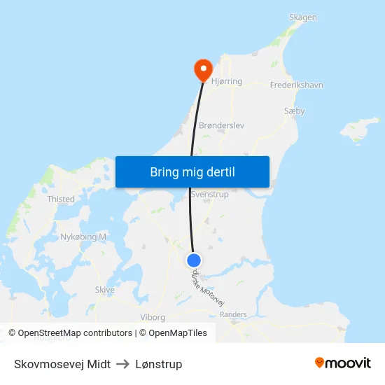 Skovmosevej Midt to Lønstrup map