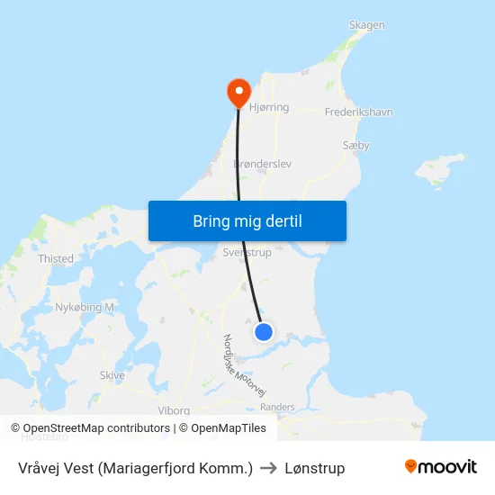 Vråvej Vest (Mariagerfjord Komm.) to Lønstrup map