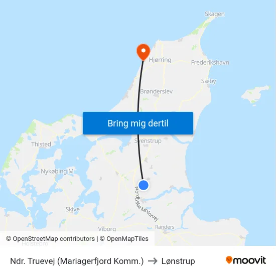 Ndr. Truevej (Mariagerfjord Komm.) to Lønstrup map