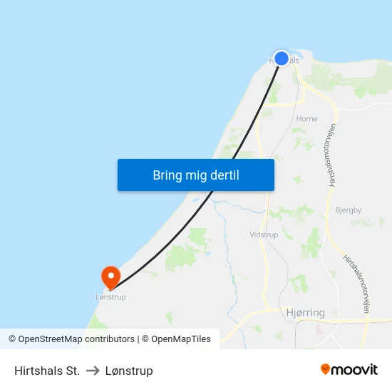 Hirtshals St. to Lønstrup map