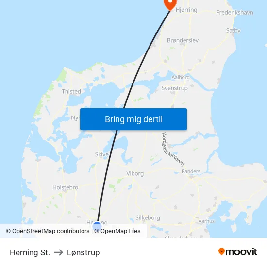 Herning St. to Lønstrup map