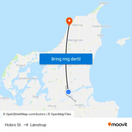 Hobro St. to Lønstrup map