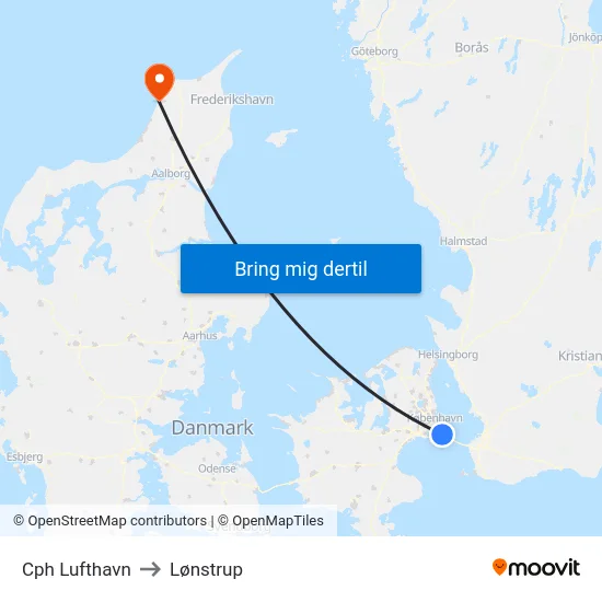 Cph Lufthavn to Lønstrup map
