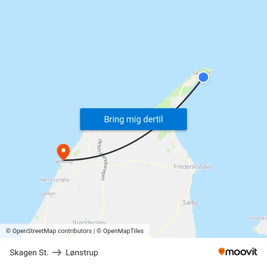 Skagen St. to Lønstrup map