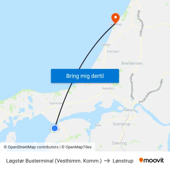 Løgstør Busterminal (Vesthimm. Komm.) to Lønstrup map