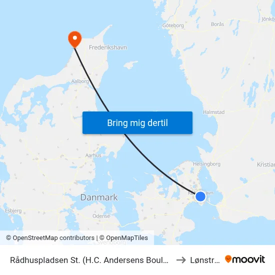 Rådhuspladsen St. (H.C. Andersens Boulevard) to Lønstrup map
