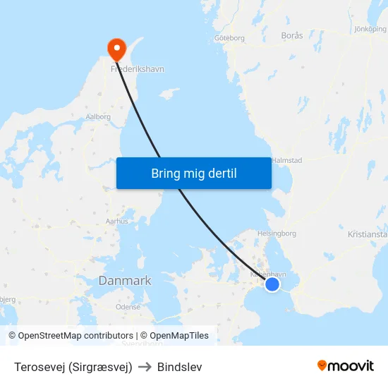 Terosevej (Sirgræsvej) to Bindslev map