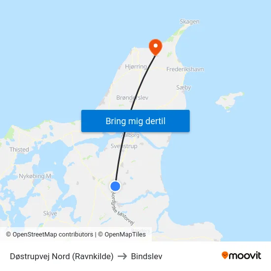 Døstrupvej Nord (Ravnkilde) to Bindslev map