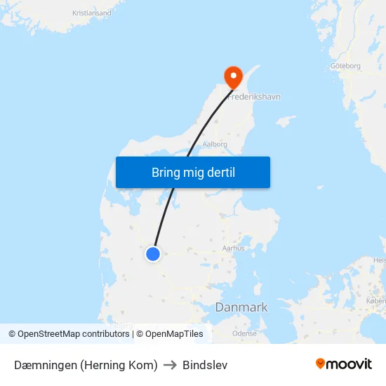 Dæmningen (Herning Kom) to Bindslev map