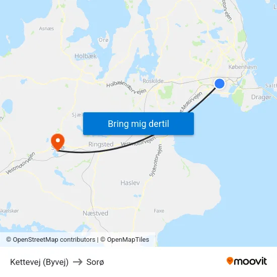 Kettevej (Byvej) to Sorø map