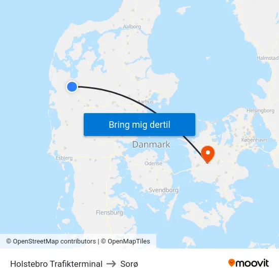 Holstebro Trafikterminal to Sorø map
