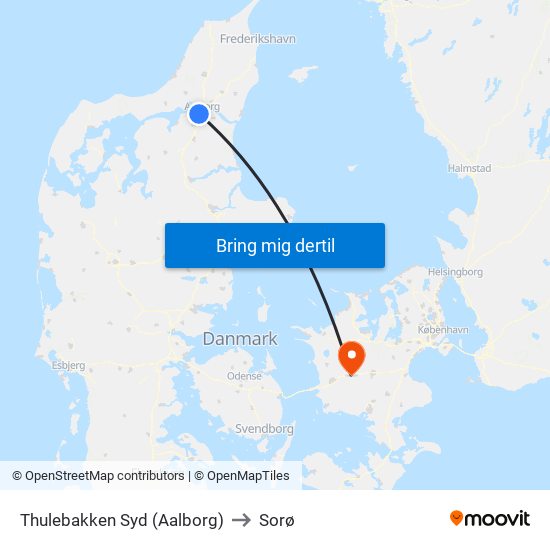 Thulebakken Syd (Aalborg) to Sorø map