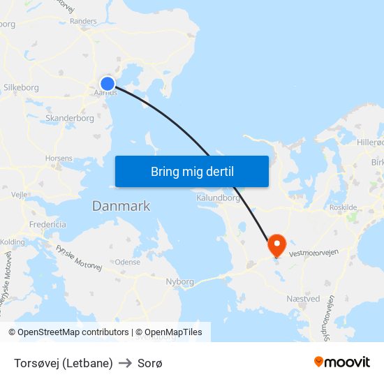 Torsøvej (Letbane) to Sorø map