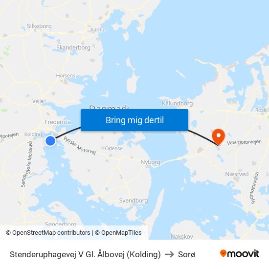 Stenderuphagevej V Gl. Ålbovej (Kolding) to Sorø map