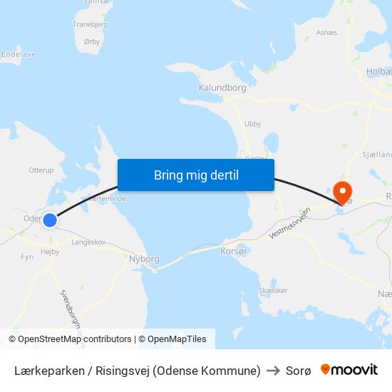 Lærkeparken / Risingsvej (Odense Kommune) to Sorø map