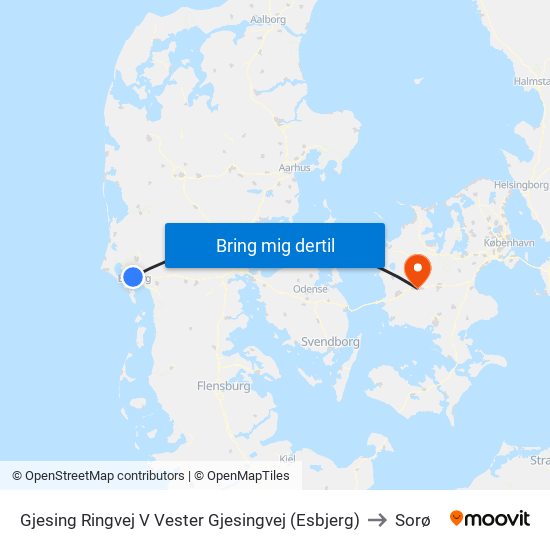 Gjesing Ringvej V Vester Gjesingvej (Esbjerg) to Sorø map