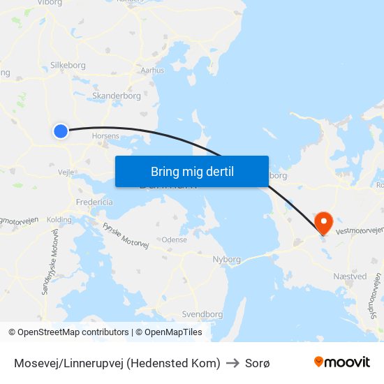 Mosevej/Linnerupvej (Hedensted Kom) to Sorø map