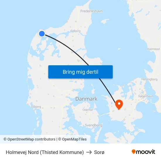 Holmevej Nord (Thisted Kommune) to Sorø map