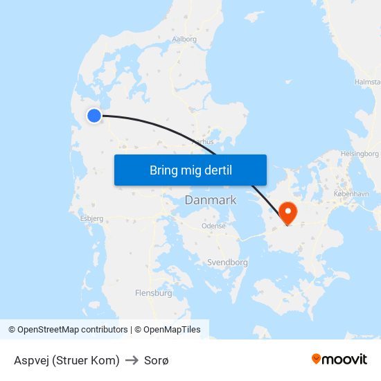 Aspvej (Struer Kom) to Sorø map