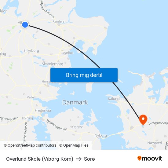 Overlund Skole (Viborg Kom) to Sorø map