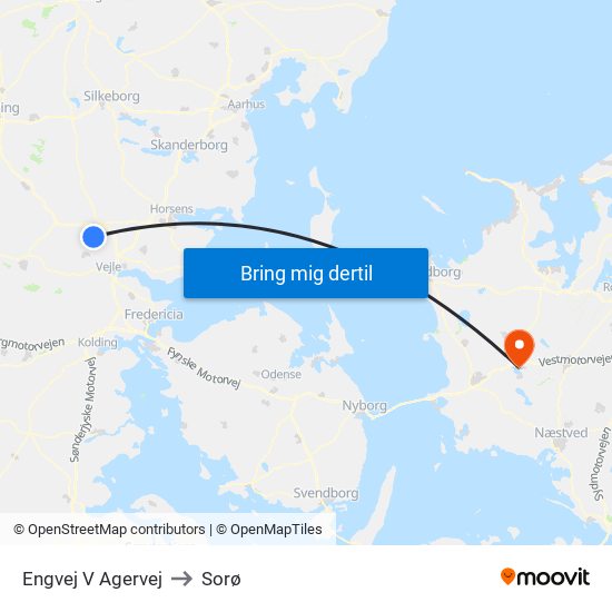 Engvej V Agervej to Sorø map