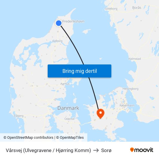 Vårsvej (Ulvegravene / Hjørring Komm) to Sorø map