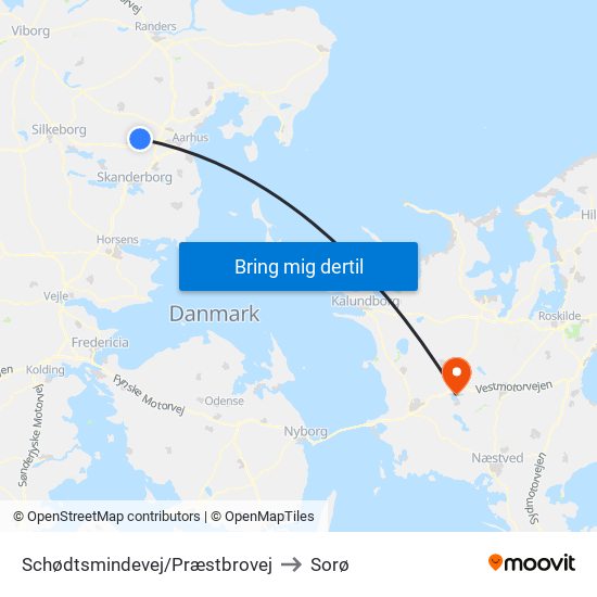 Schødtsmindevej/Præstbrovej to Sorø map