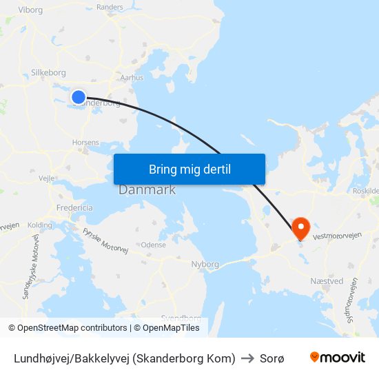 Lundhøjvej/Bakkelyvej (Skanderborg Kom) to Sorø map