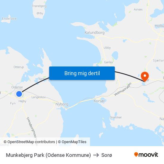 Munkebjerg Park (Odense Kommune) to Sorø map