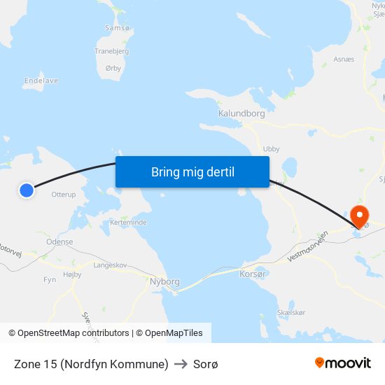 Zone 15 (Nordfyn Kommune) to Sorø map