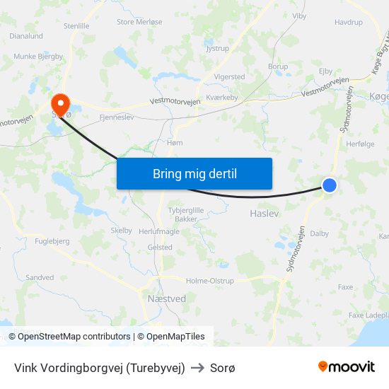 Vink Vordingborgvej (Turebyvej) to Sorø map