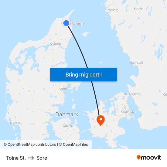 Tolne St. to Sorø map