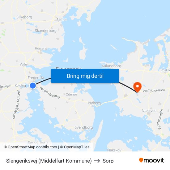 Slengeriksvej (Middelfart Kommune) to Sorø map