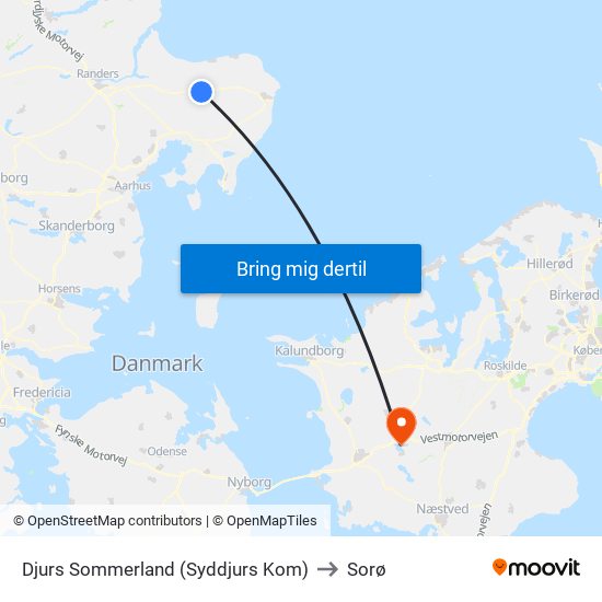 Djurs Sommerland (Syddjurs Kom) to Sorø map